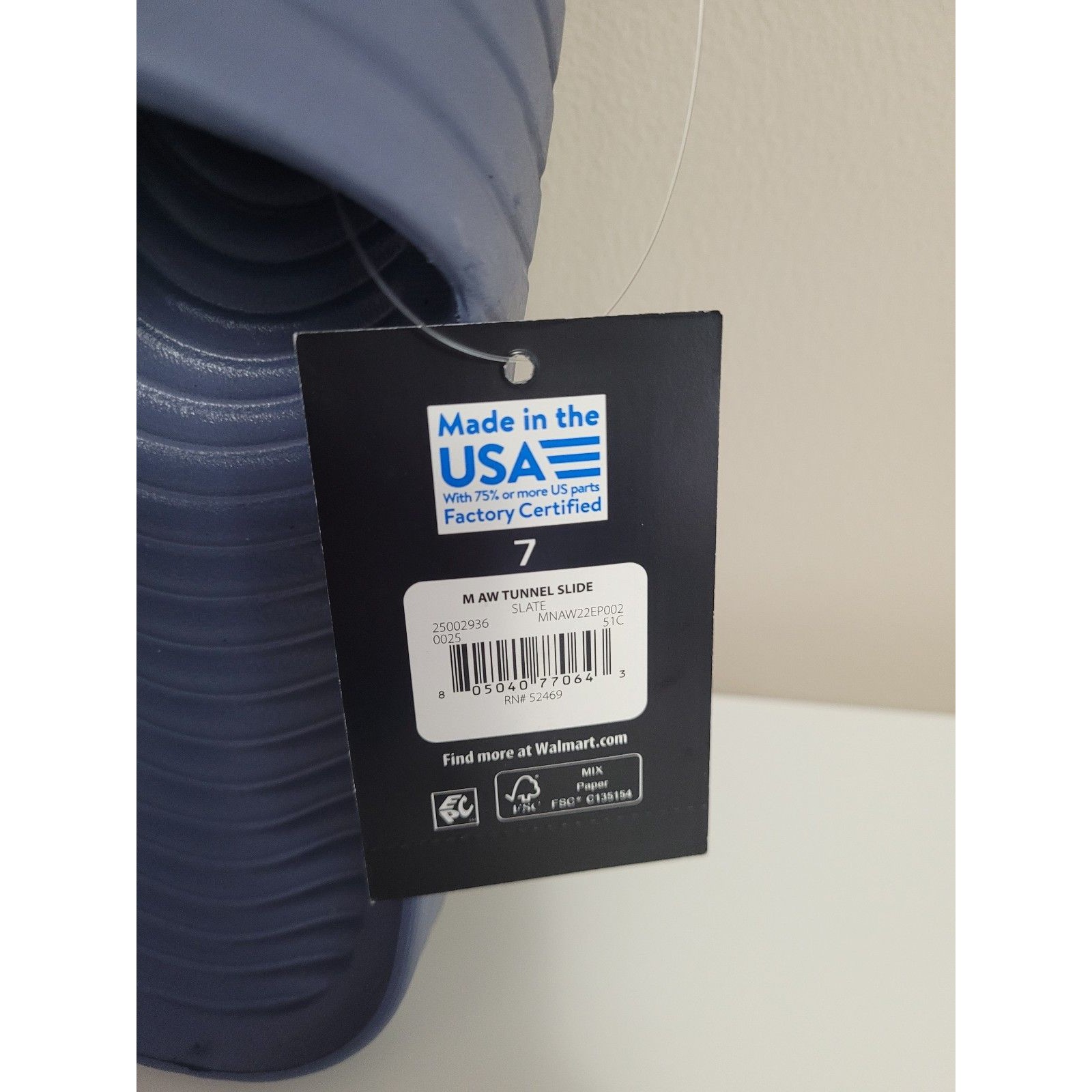 New Athletic Works Tunnel Slide Sandal Blue Gray Men's Size 7 — image 3 of 4